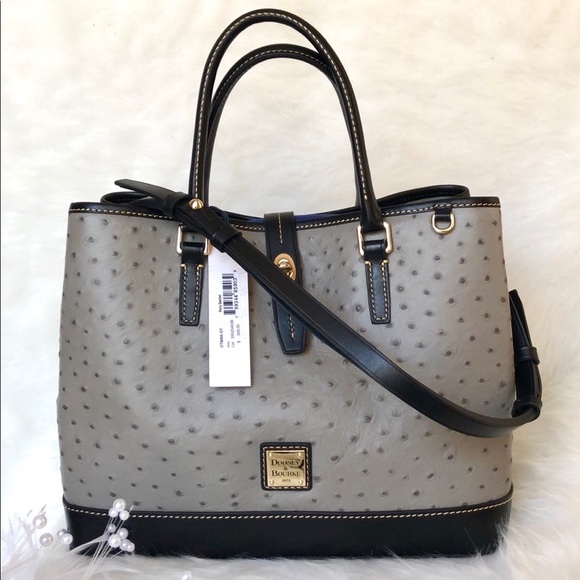 Dooney & Bourke Handbags - 🖤New Dooney & Bourke 🖤Perry Ostrich Satchel Grey